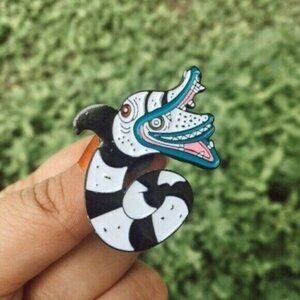 3/$20 Beetlejuice Snake Enamel Pin